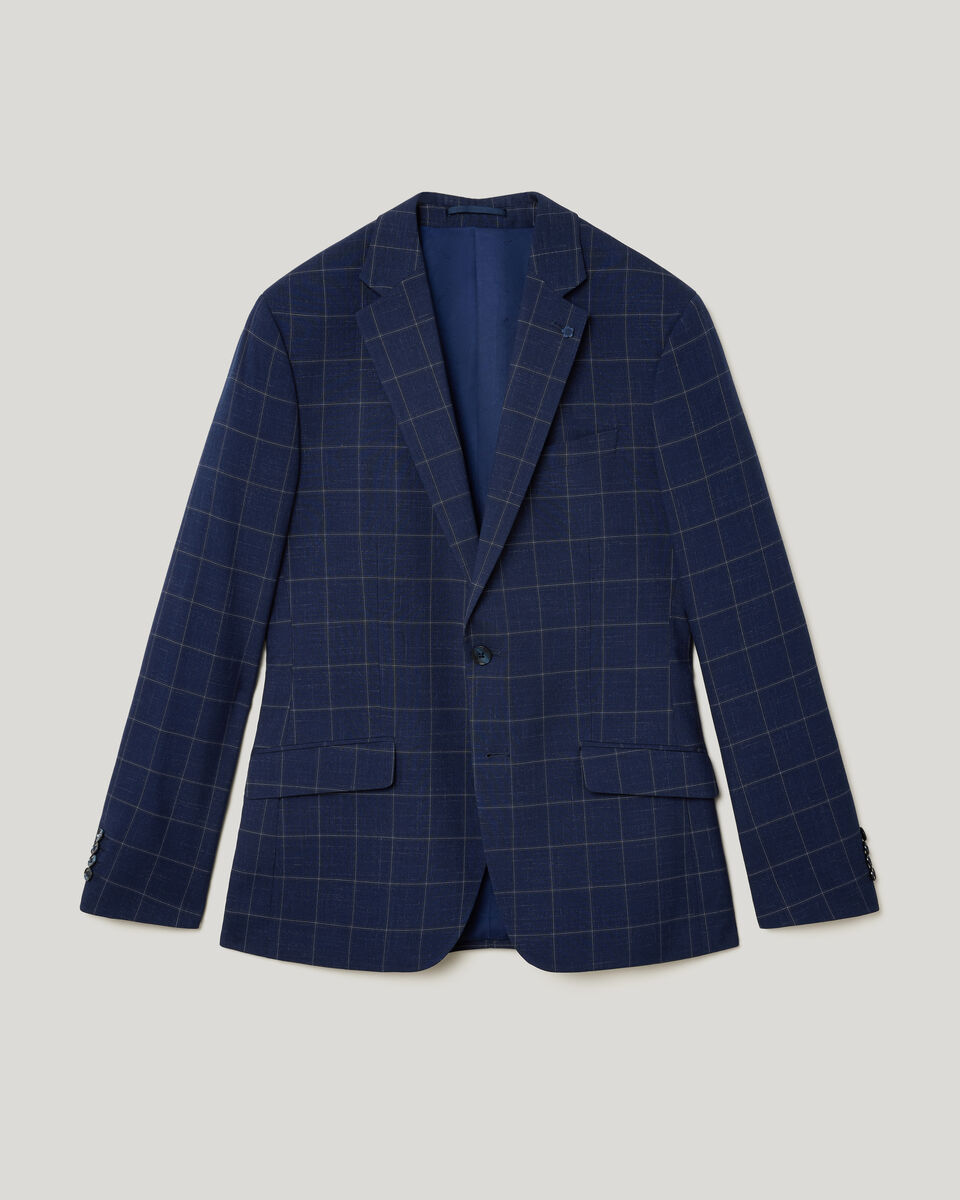 Sebastian Windowpane Check Tailored Jacket, Navy Windowpane, hi-res